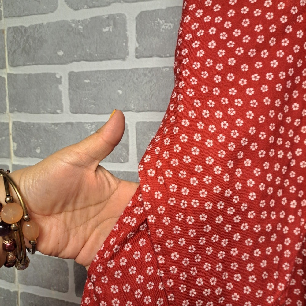 Kenzo Paris Womens Vintage 70s Sakura Flowers Button Midi‎ Dress Size 36 - Picture 4 of 15
